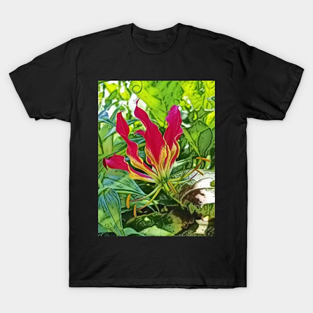 Red Fire Lily T-Shirt by PhotoArts